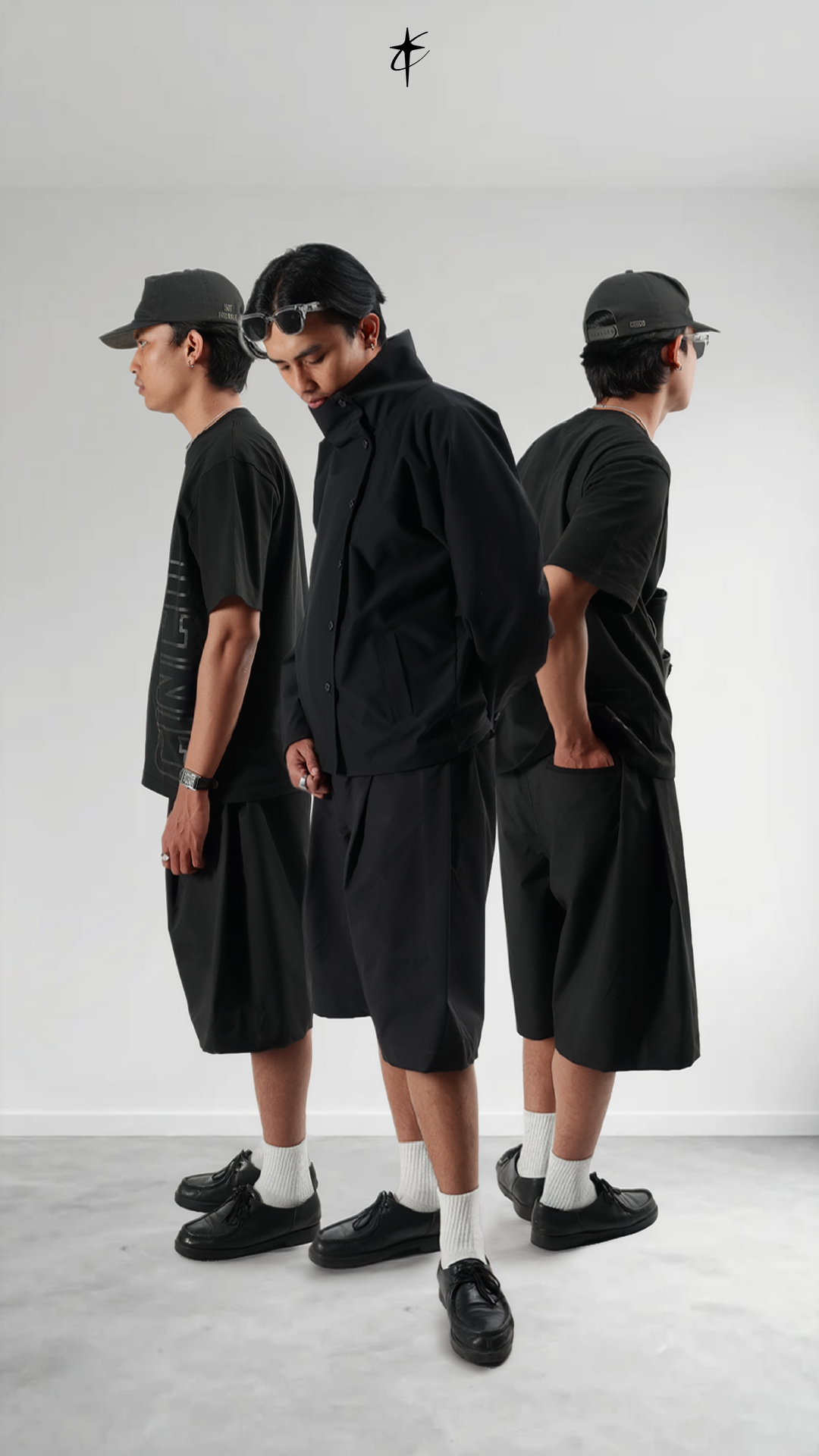 Short pleated pants